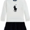 Polo Ralph Lauren Kids Big Pony Corduroy-Skirt Fleece Dress (Big Kid) | Dresses