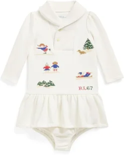 Polo Ralph Lauren Kids Fair Isle Shawl Cotton Dress & Bloomer (Infant) | Dresses