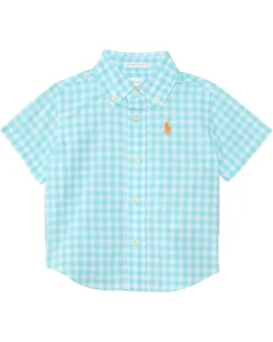 Polo Ralph Lauren Kids Gingham Cotton Poplin Short-Sleeve Shirt (Infant) | Shirts & Tops