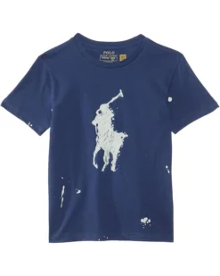 Polo Ralph Lauren Kids Big Pony Paint-Splatter-Print Cotton Tee (Big Kid) | Shirts & Tops