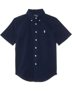 Polo Ralph Lauren Kids Cotton Seersucker Short-Sleeve Shirt (Big Kid) | Shirts & Tops