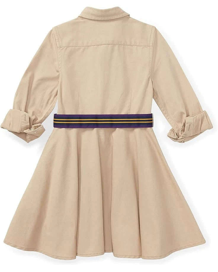 Polo Ralph Lauren Kids Belted Cotton Chino Shirtdress (Little Kids) | Dresses 2 Polo Ralph Lauren Kids Belted Cotton Chino Shirtdress (Little Kids) | Dresses - Image 2