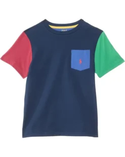 Polo Ralph Lauren Kids Color-Blocked Cotton Pocket Tee (Big Kid) | Shirts & Tops