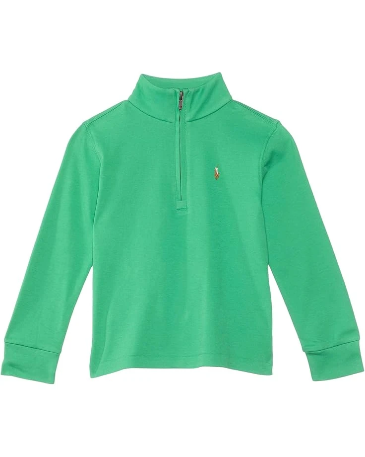 Polo Ralph Lauren Kids Cotton Interlock Quarter-Zip Pullover (Big Kid) | Sweaters 3 Polo Ralph Lauren Kids Cotton Interlock Quarter-Zip Pullover (Big Kid) | Sweaters - Image 3