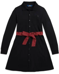 Polo Ralph Lauren Kids Plaid-Sash Knit Oxford Dress (Big Kids) | Dresses