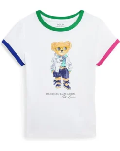 Polo Ralph Lauren Kids Polo Bear Cotton Jersey Tee (Little Kid/Big Kid) | Shirts & Tops