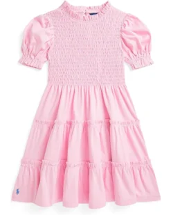 Polo Ralph Lauren Kids Smocked Cotton Jersey Dress (Toddler/Little Kid) | Dresses
