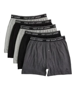 Polo Ralph Lauren 5 Pack Classic Fit Cotton Knit Boxers | Underwear