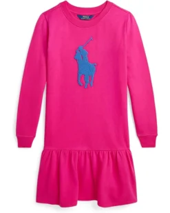 Polo Ralph Lauren Kids French Knot Big Pony Fleece Dress (Big Kid) | Dresses
