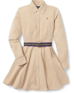 Polo Ralph Lauren Kids Belted Cotton Chino Shirtdress (Big Kids) | Dresses