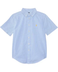 Polo Ralph Lauren Kids Striped Seersucker Short-Sleeve Shirt (Big Kid) | Shirts & Tops