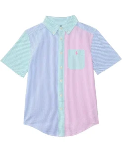 Polo Ralph Lauren Kids Striped Cotton Seersucker Fun Shirt (Big Kid) | Shirts & Tops