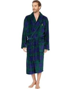 Polo Ralph Lauren Microfiber Plush Long Sleeve Shawl Collar Robe | Sleepwear