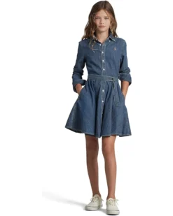 Polo Ralph Lauren Kids Belted Cotton Denim Shirtdress (Big Kids) | Dresses -Elegant Shoe Shop 71GkEo N9hL. AC SR736920