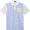 Polo Ralph Lauren Kids Striped Oxford Mesh Polo Shirt (Big Kid) | Shirts & Tops