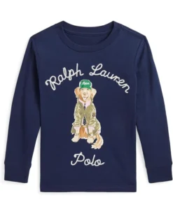 Polo Ralph Lauren Kids Dog-Print Cotton Long Sleeve Tee (Toddle/Little Kid) | Shirts & Tops