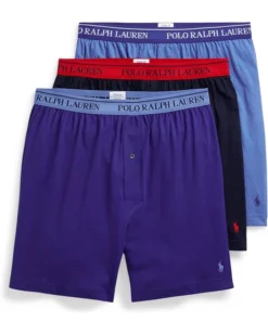 Polo Ralph Lauren Classic Fit w/ Wicking 3-Pack Knit Boxers | Underwear