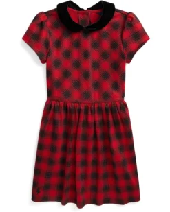 Polo Ralph Lauren Kids Buffalo Check Stretch Ponte Dress (Toddler/Little Kids) | Dresses