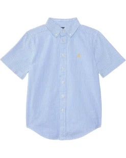 Polo Ralph Lauren Kids Cotton Seersucker Short-Sleeve Shirt (Toddler/Little Kid) | Shirts & Tops