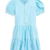 Polo Ralph Lauren Kids Striped Tiered Linen-Cotton Dress (Toddler/Little Kid) | Dresses