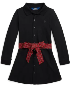 Polo Ralph Lauren Kids Plaid-Sash Knit Oxford Dress (Toddler/Little Kids) | Dresses