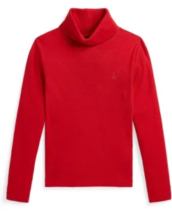 Polo Ralph Lauren Kids Ribbed Cotton-Modal Turtleneck (Toddler/Little Kid) | Shirts & Tops
