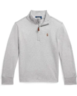 Polo Ralph Lauren Kids Cotton Interlock Quarter-Zip Pullover (Toddler/Little Kids) | Hoodies & Sweatshirts