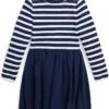 Polo Ralph Lauren Kids Striped Stretch Ponte Dress (Toddler/Little Kid) | Dresses