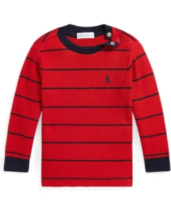 Polo Ralph Lauren Kids Striped Waffle Cotton Long Sleeve Tee (Infant) | Sweaters -Elegant Shoe Shop 71s8mSEYYL. AC SR736920