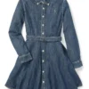 Polo Ralph Lauren Kids Belted Cotton Denim Shirtdress (Big Kids) | Dresses
