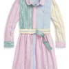 Polo Ralph Lauren Kids Belted Cotton Oxford Fun Shirtdress (Toddler/Little Kids) | Dresses