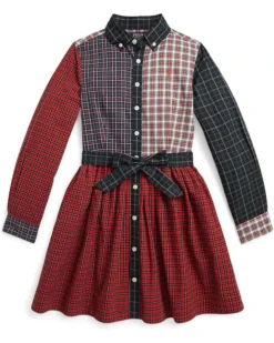 Polo Ralph Lauren Kids Plaid Cotton Fun Shirtdress (Big Kids) | Dresses