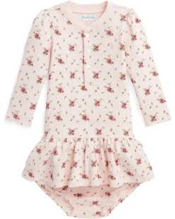 Polo Ralph Lauren Kids Floral Waffle Henley Dress & Bloomer (Infant) | Dresses