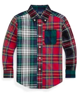 Polo Ralph Lauren Kids Plaid Cotton Fun Shirt (Toddler/Little Kid) | Shirts & Tops