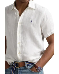 Polo Ralph Lauren Short Sleeve Classic Fit Linen Shirt | Shirts & Tops -Elegant Shoe Shop 81dfmuW8q1L. AC SR736920