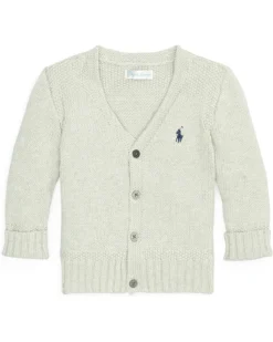 Polo Ralph Lauren Kids Combed Cotton V-Neck Cardigan (Infant) | Sweaters