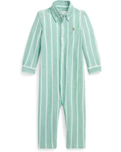 Polo Ralph Lauren Kids Striped Knit Cotton Oxford Coverall (Infant) | Baby One Pieces