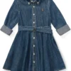 Polo Ralph Lauren Kids Belted Cotton Denim Shirtdress (Little Kids) | Dresses
