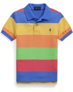Polo Ralph Lauren Kids Striped Cotton Mesh Polo Shirt (Toddler/Little Kid) | Shirts & Tops