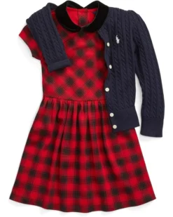 Polo Ralph Lauren Kids Buffalo Check Stretch Ponte Dress (Toddler/Little Kids) | Dresses -Elegant Shoe Shop 81rbtSejnEL. AC SR736920