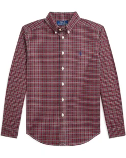 Polo Ralph Lauren Kids Gingham Cotton Poplin Shirt (Big Kid) | Shirts & Tops