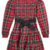 Polo Ralph Lauren Kids Plaid Smocked Cotton Jersey Dress (Toddler/Little Kid) | Dresses